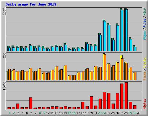 Daily usage for June 2019