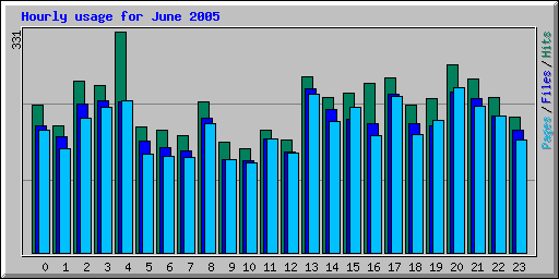 Hourly usage for June 2005