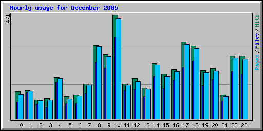 Hourly usage for December 2005