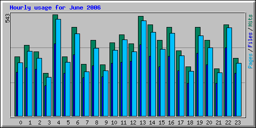 Hourly usage for June 2006