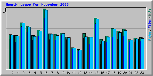 Hourly usage for November 2006