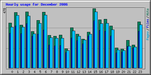 Hourly usage for December 2006