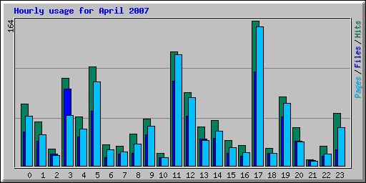 Hourly usage for April 2007