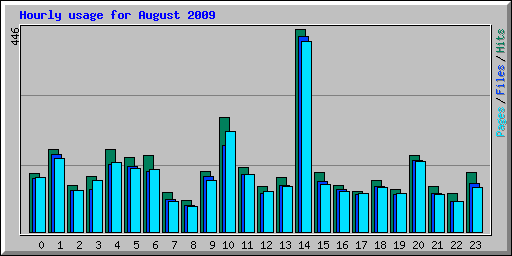 Hourly usage for August 2009