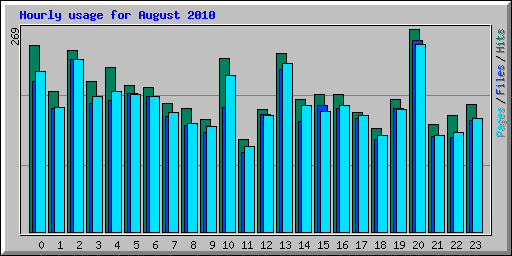 Hourly usage for August 2010