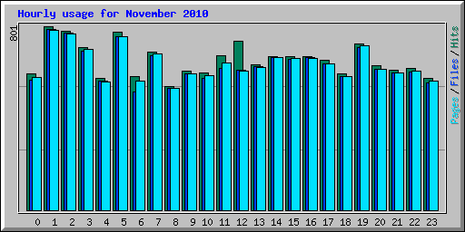 Hourly usage for November 2010