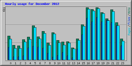 Hourly usage for December 2012