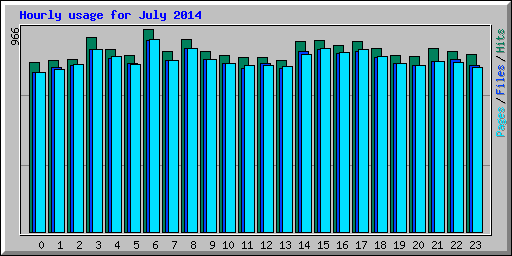 Hourly usage for July 2014