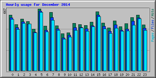 Hourly usage for December 2014