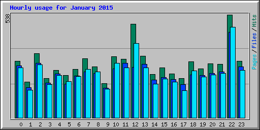 Hourly usage for January 2015