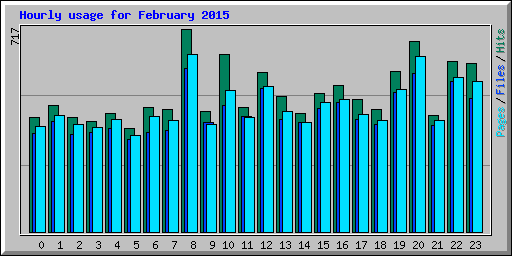 Hourly usage for February 2015