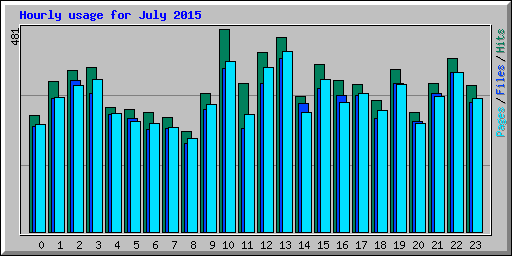 Hourly usage for July 2015