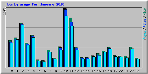 Hourly usage for January 2016