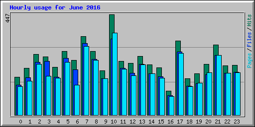 Hourly usage for June 2016