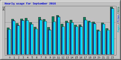 Hourly usage for September 2016