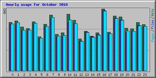 Hourly usage for October 2016