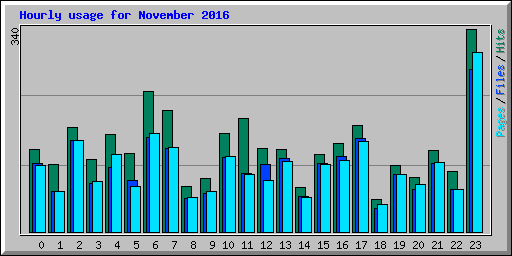 Hourly usage for November 2016