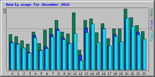 Hourly usage for December 2016