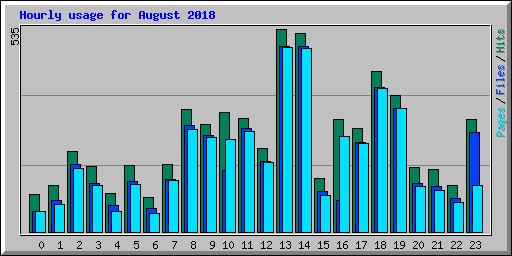 Hourly usage for August 2018