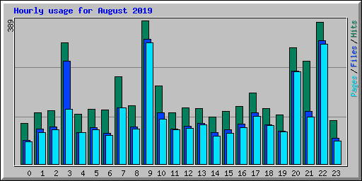 Hourly usage for August 2019