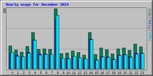 Hourly usage for December 2019