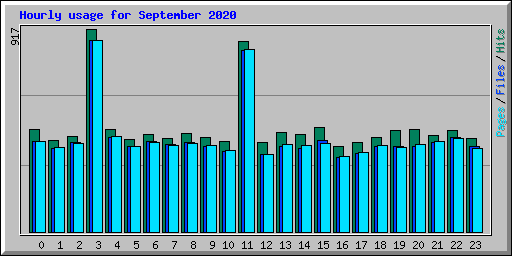 Hourly usage for September 2020