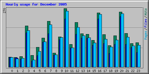 Hourly usage for December 2005